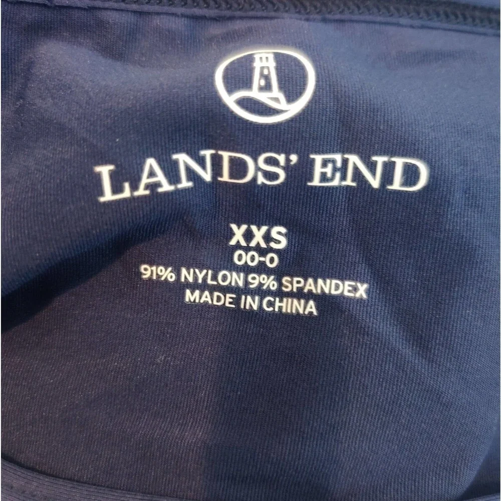 Lands' End Rash Guard Top UPF Floral Crewneck Short‎ Sleeve
